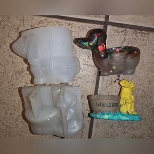 Lot Of 2 Planter Molds For Epoxy In Forest For Casting 2 Dog Moulds Lab & Weiner